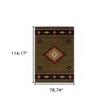 6' X 9' Green Southwestern Power Loom Stain Resistant Area Rug - Homeroots - Flyclothing LLC