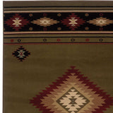 6' X 9' Green Southwestern Power Loom Stain Resistant Area Rug - Homeroots - Flyclothing LLC