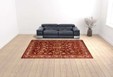 10' X 13' Red And Gold Oriental Power Loom Stain Resistant Area Rug - Homeroots - Flyclothing LLC