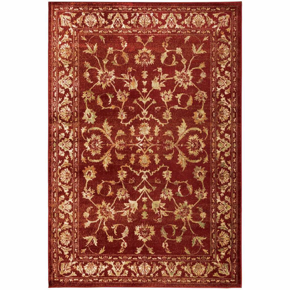 10' X 13' Red And Gold Oriental Power Loom Stain Resistant Area Rug - Homeroots - Flyclothing LLC