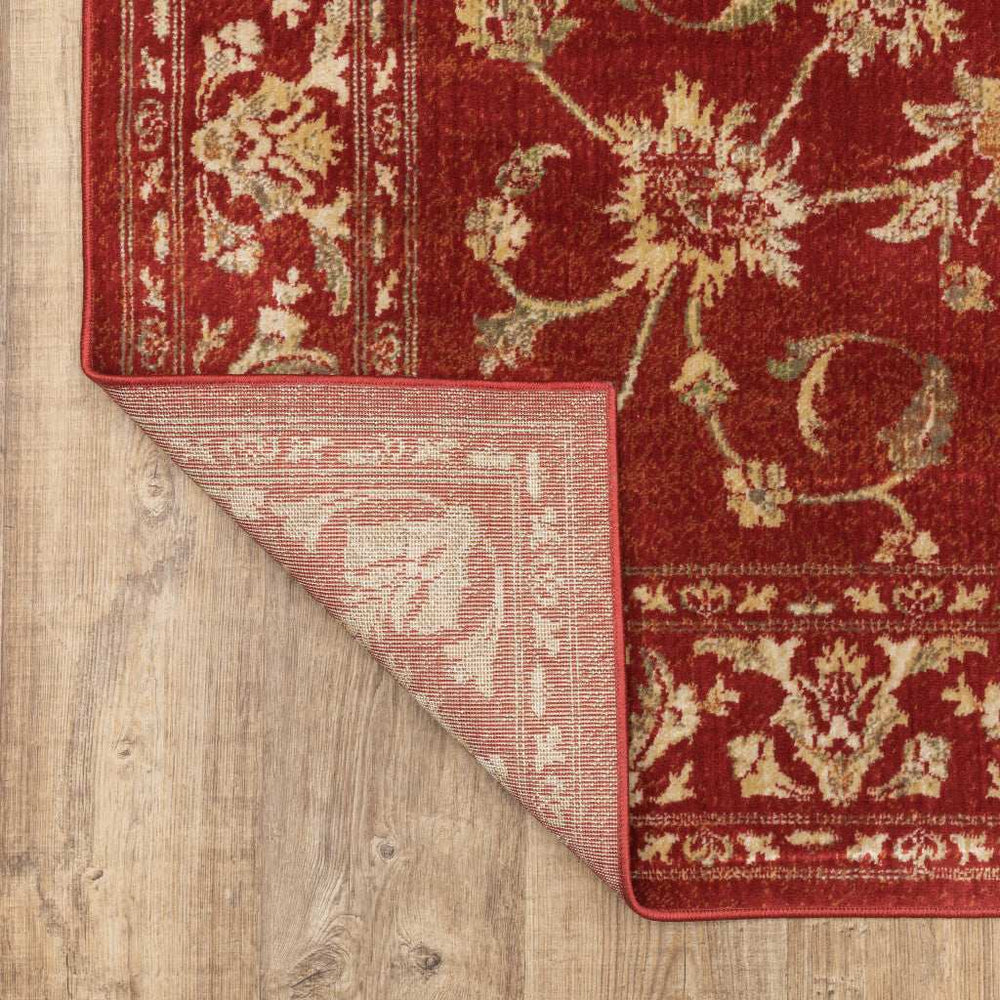 10' X 13' Red And Gold Oriental Power Loom Stain Resistant Area Rug - Homeroots - Flyclothing LLC