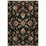 2' X 4' Green and Black Floral Power Loom Area Rug - Homeroots - Flyclothing LLC