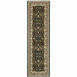 2' X 8' Black And Ivory Oriental Power Loom Stain Resistant Runner Rug - Homeroots - Flyclothing LLC