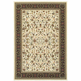 2' X 4' Ivory And Black Oriental Power Loom Stain Resistant Area Rug - Homeroots - Flyclothing LLC