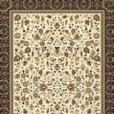 2' X 4' Ivory And Black Oriental Power Loom Stain Resistant Area Rug - Homeroots - Flyclothing LLC