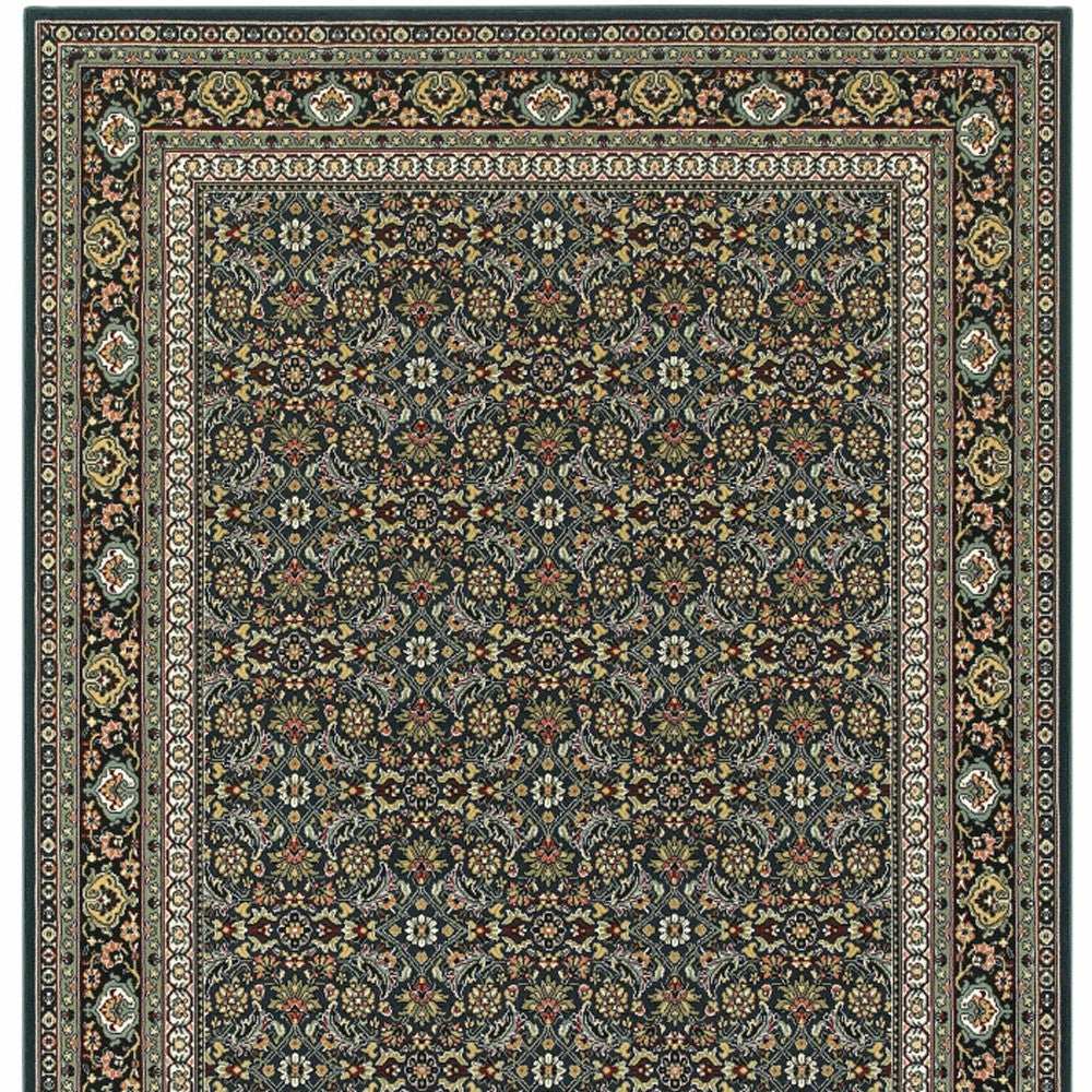 2' X 4' Navy Blue Oriental Power Loom Stain Resistant Area Rug - Homeroots - Flyclothing LLC