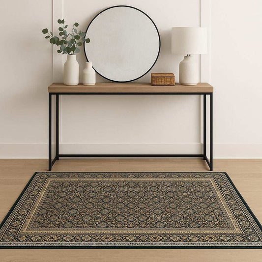 4' X 6' Blue and Green Oriental Power Loom Area Rug - Homeroots - Flyclothing LLC