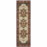 2' X 8' Red And Ivory Oriental Power Loom Stain Resistant Runner Rug - Homeroots - Flyclothing LLC