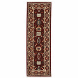 2' X 6' Red Black Ivory And Brown Oriental Power Loom Stain Resistant Runner Rug With Fringe - Homeroots - Flyclothing LLC