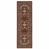 6' Blue and Red Oriental Power Loom Runner Rug - Homeroots - Flyclothing LLC