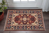 3' X 5' Blue and Red Oriental Power Loom Area Rug - Homeroots - Flyclothing LLC