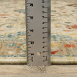 2' X 6' Beige Pale Blue Rust Gold Tan Brown And Orange Oriental Power Loom Stain Resistant Runner Rug With Fringe - Homeroots - Flyclothing LLC