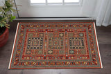 3' X 5' Red Black and White Oriental Power Loom Area Rug - Homeroots - Flyclothing LLC
