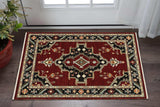 3' X 5' Red and Black Oriental Power Loom Area Rug - Homeroots - Flyclothing LLC