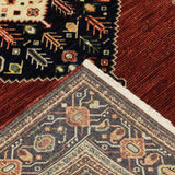 2' X 3' Red Blue Orange And Ivory Oriental Power Loom Stain Resistant Area Rug With Fringe - Homeroots - Flyclothing LLC