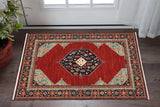 3' X 5' Blue and Red Oriental Power Loom Area Rug - Homeroots - Flyclothing LLC