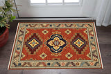 3' X 5' Red Blue and White Oriental Power Loom Area Rug - Homeroots - Flyclothing LLC
