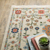 2' X 3' Ivory Oriental Power Loom Stain Resistant Area Rug With Fringe - Homeroots - Flyclothing LLC