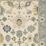 10' X 13' Ivory Blue Grey Teal Gold Green And Rust Oriental Power Loom Stain Resistant Area Rug With Fringe - Homeroots - Flyclothing LLC