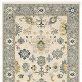 10' X 13' Ivory Blue Grey Teal Gold Green And Rust Oriental Power Loom Stain Resistant Area Rug With Fringe - Homeroots - Flyclothing LLC