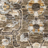 2' X 3' Grey And Tan Floral Power Loom Stain Resistant Area Rug With Fringe - Homeroots - Flyclothing LLC