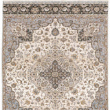 10' X 13' Ivory And Blue Oriental Power Loom Stain Resistant Area Rug With Fringe - Homeroots - Flyclothing LLC