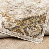 10' X 13' Gold And Ivory Oriental Power Loom Stain Resistant Area Rug With Fringe - Homeroots - Flyclothing LLC