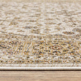 2' X 8' Ivory And Gold Oriental Power Loom Stain Resistant Runner Rug With Fringe - Homeroots - Flyclothing LLC