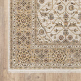 10' X 13' Ivory And Gold Oriental Power Loom Stain Resistant Area Rug With Fringe - Homeroots - Flyclothing LLC