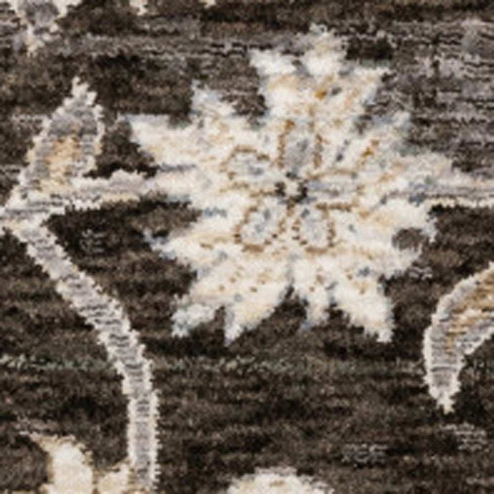 2' X 3' Grey And Ivory Oriental Power Loom Stain Resistant Area Rug With Fringe - Homeroots - Flyclothing LLC