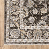 3' X 5' Grey And Ivory Oriental Power Loom Stain Resistant Area Rug With Fringe - Homeroots - Flyclothing LLC
