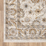 2' X 8' Ivory And Grey Oriental Power Loom Stain Resistant Runner Rug With Fringe - Homeroots - Flyclothing LLC