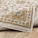 2' X 3' Ivory And Gold Oriental Power Loom Stain Resistant Area Rug With Fringe - Homeroots - Flyclothing LLC