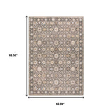 5' X 8' Grey And Ivory Oriental Power Loom Stain Resistant Area Rug With Fringe - Homeroots - Flyclothing LLC