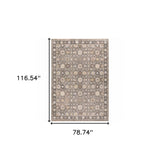 6' X 9' Grey And Ivory Oriental Power Loom Stain Resistant Area Rug With Fringe - Homeroots - Flyclothing LLC