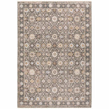 10' X 13' Grey And Ivory Oriental Power Loom Stain Resistant Area Rug With Fringe - Homeroots - Flyclothing LLC