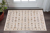 3' X 5' Ivory And Gold Oriental Power Loom Stain Resistant Area Rug With Fringe - Homeroots - Flyclothing LLC