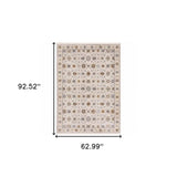 5' X 8' Ivory And Gold Oriental Power Loom Stain Resistant Area Rug With Fringe - Homeroots - Flyclothing LLC