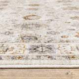 5' X 8' Ivory And Gold Oriental Power Loom Stain Resistant Area Rug With Fringe - Homeroots - Flyclothing LLC