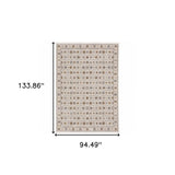8' X 11' Ivory And Gold Oriental Power Loom Stain Resistant Area Rug With Fringe - Homeroots - Flyclothing LLC