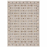 8' X 11' Ivory And Gold Oriental Power Loom Stain Resistant Area Rug With Fringe - Homeroots - Flyclothing LLC