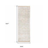 2' X 8' Beige And Grey Oriental Hand Loomed Stain Resistant Runner Rug With Fringe - Homeroots - Flyclothing LLC