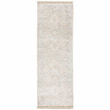 2' X 8' Beige And Grey Oriental Hand Loomed Stain Resistant Runner Rug With Fringe - Homeroots - Flyclothing LLC