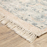 2' X 8' Beige And Grey Oriental Hand Loomed Stain Resistant Runner Rug With Fringe - Homeroots - Flyclothing LLC