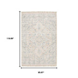 8' X 10' Beige And Grey Oriental Hand Loomed Stain Resistant Area Rug With Fringe - Homeroots - Flyclothing LLC