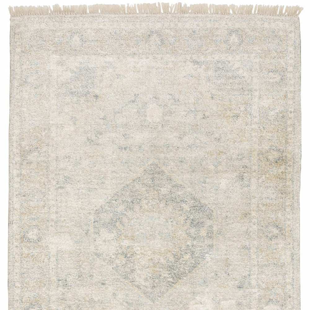 10' X 13' Beige And Grey Oriental Hand Loomed Stain Resistant Area Rug With Fringe - Homeroots - Flyclothing LLC