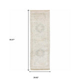 2' X 8' Beige And Grey Oriental Hand Loomed Stain Resistant Runner Rug With Fringe - Homeroots - Flyclothing LLC