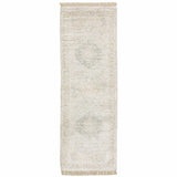 2' X 8' Beige And Grey Oriental Hand Loomed Stain Resistant Runner Rug With Fringe - Homeroots - Flyclothing LLC