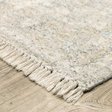 2' X 8' Beige And Grey Oriental Hand Loomed Stain Resistant Runner Rug With Fringe - Homeroots - Flyclothing LLC