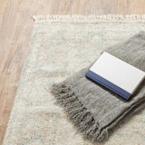 2' X 8' Beige And Grey Oriental Hand Loomed Stain Resistant Runner Rug With Fringe - Homeroots - Flyclothing LLC
